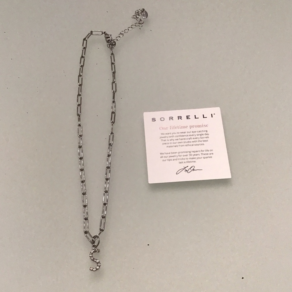 Sorrelli Silver Chain Necklace with Crystal Accents
